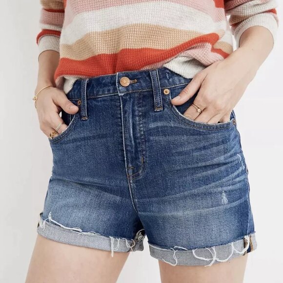!! Madewell f7019 High-Rise Denim Shorts in Glenoaks Wash Cutoff Edition - Picture 1 of 8